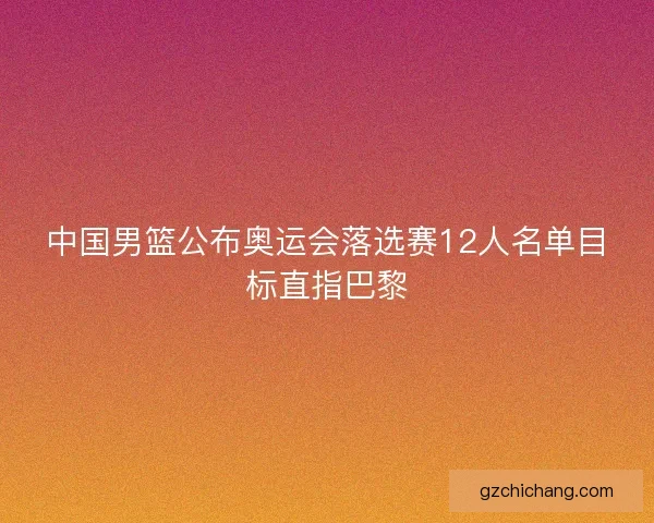中国男篮公布奥运会落选赛12人名单目标直指巴黎