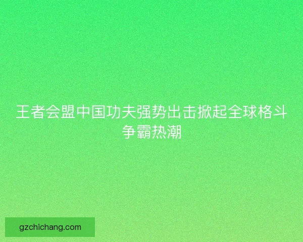 王者会盟中国功夫强势出击掀起全球格斗争霸热潮